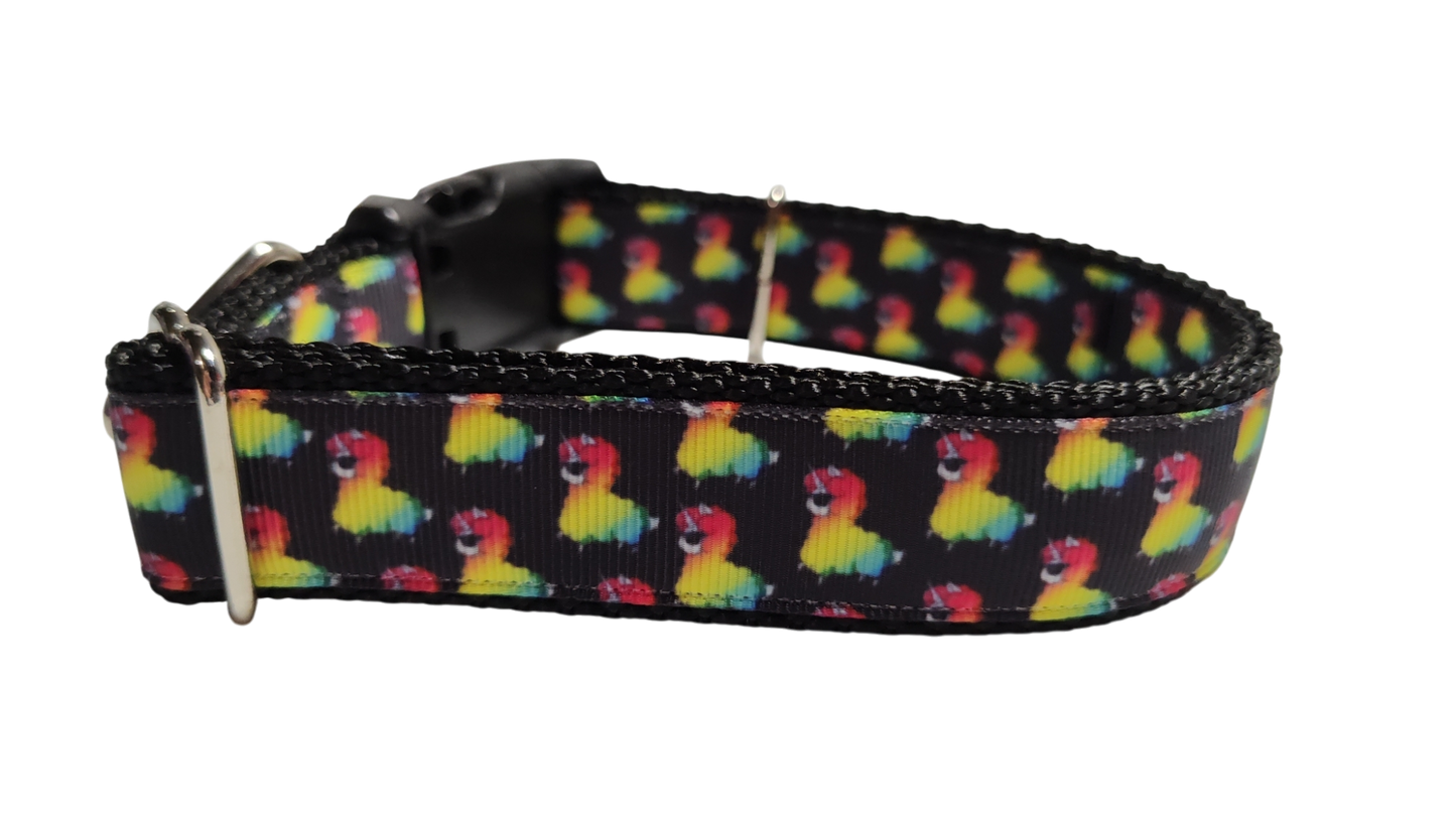Rainbow Llamacorn Nylon Dog Collar
