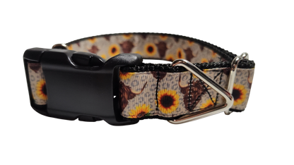 Cows and Sunflowers Western Nylon Dog Collar