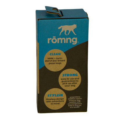bio-based dog poop bags + bamboo dispenser