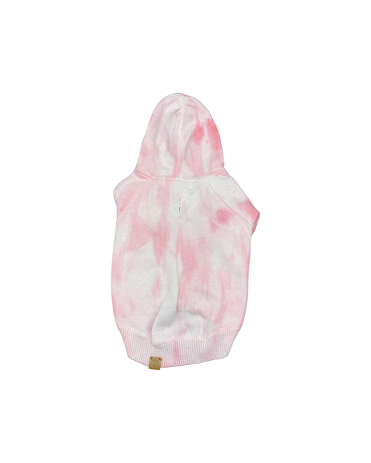 Rose tie-dye pet hoodie by BESPOKE PAWS in soft fabric for stylish pet wear