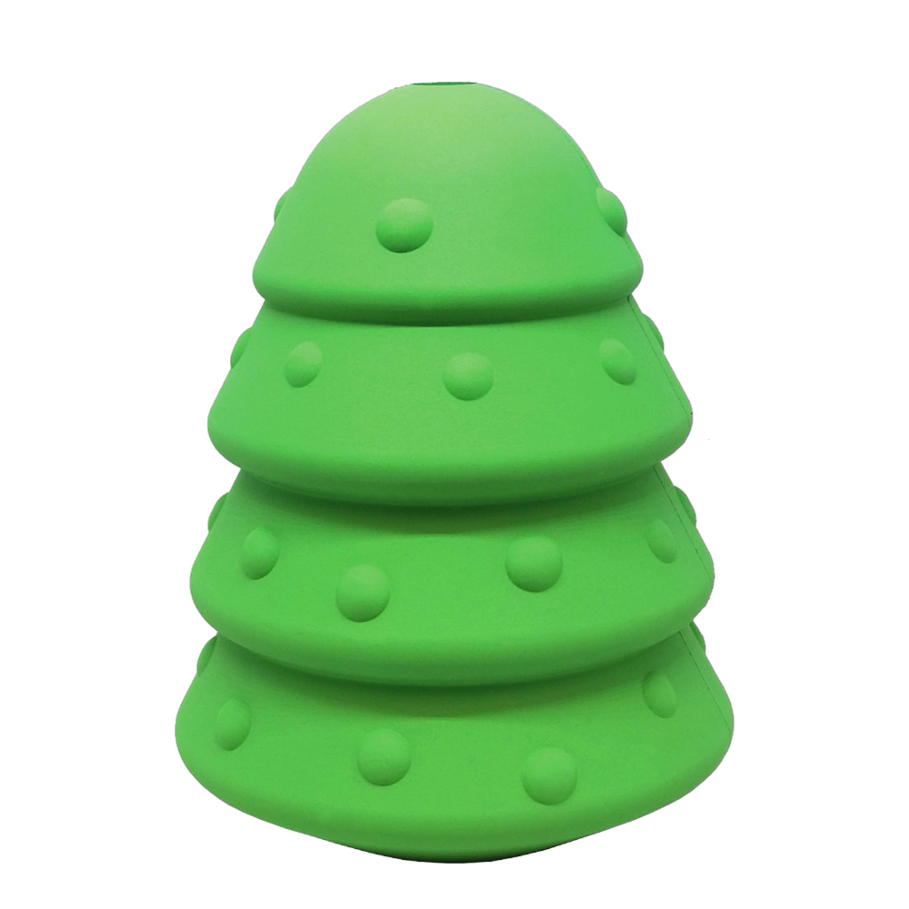 Christmas Tree eDispenser Durable Rubber Chew Toy & Treat Dispenser