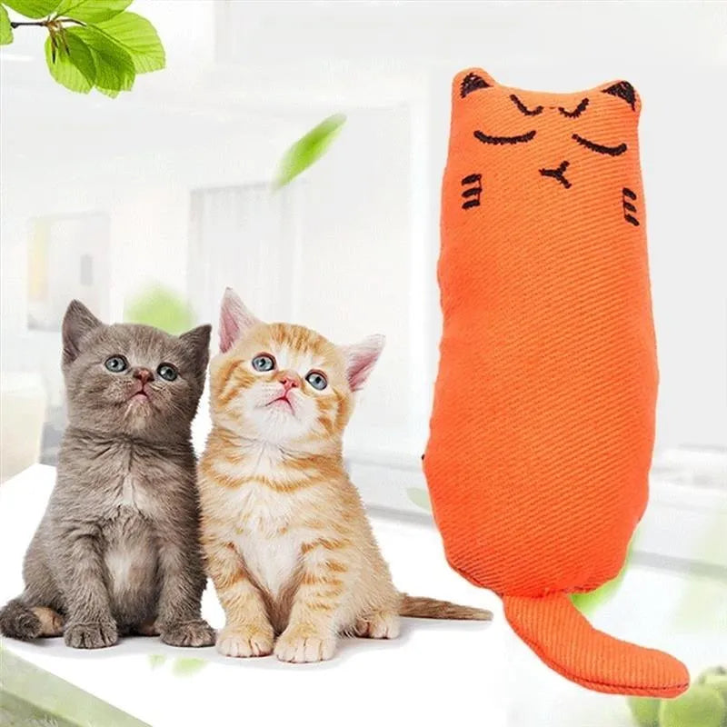 Cute Stevvex Rustle Sound Catnip Toy in pink, soft plush design for teething cats, perfect interactive pet accessory.