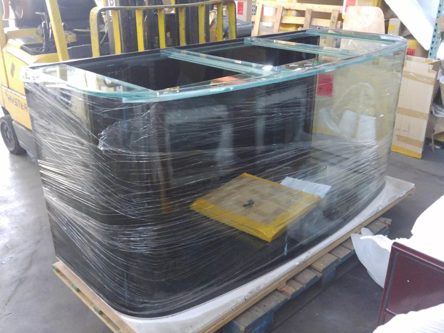 Premium Cherry 380 Gallon Seamless Glass Bowfront Reef-Ready Aquarium Set