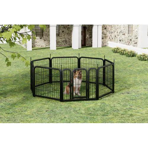 MANDOTOS Safe Playpen for Puppies and Kittens, ideal for outdoor use with secure fences.