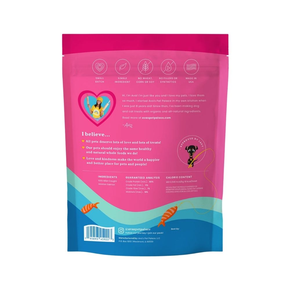 Ava's Pet Palace Crunchy Jerky Dog Treats - Snappin' Salmon