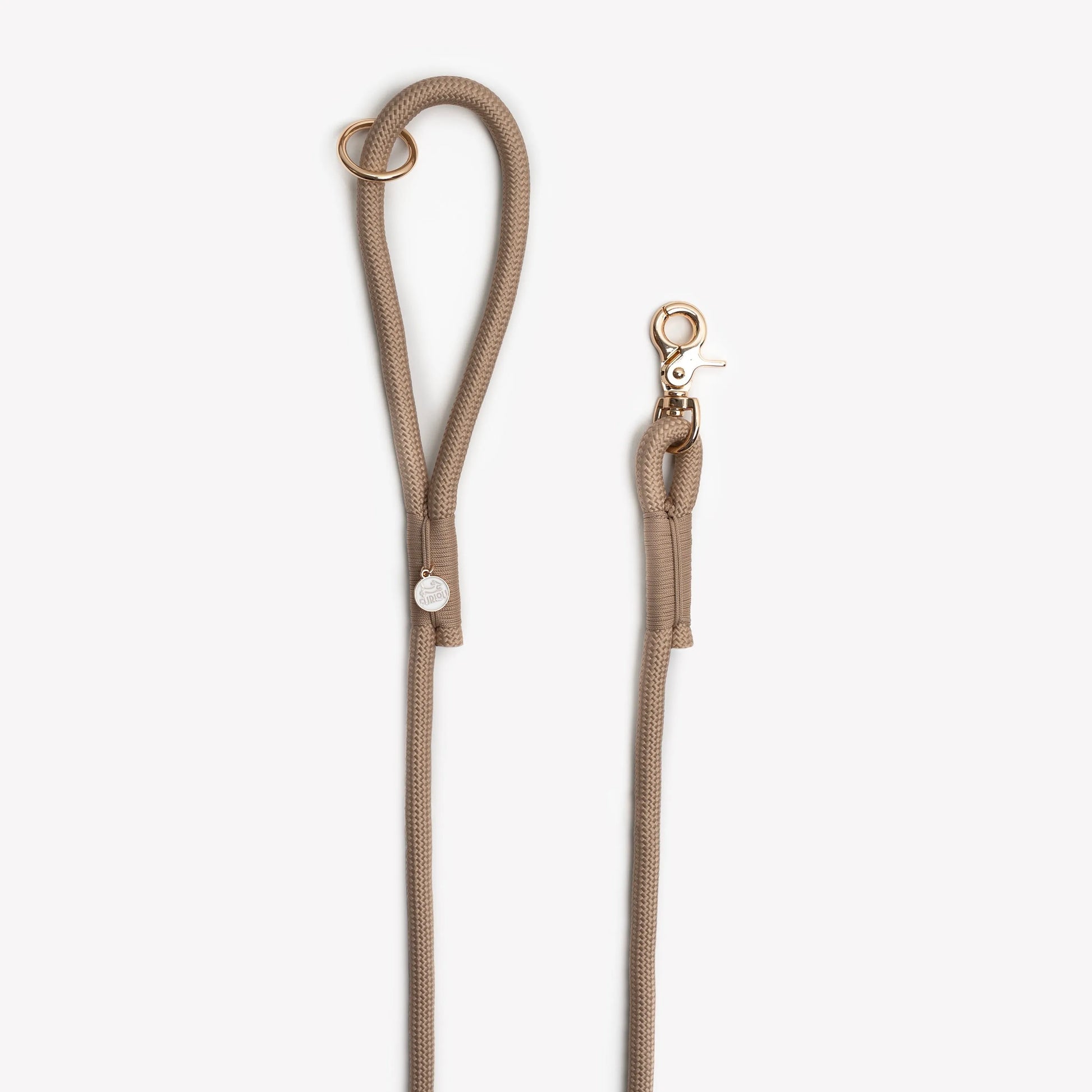 Braided rope leash in sand color by FURLOU, perfect for dogs, priced at $30.00, showcasing durability and style.