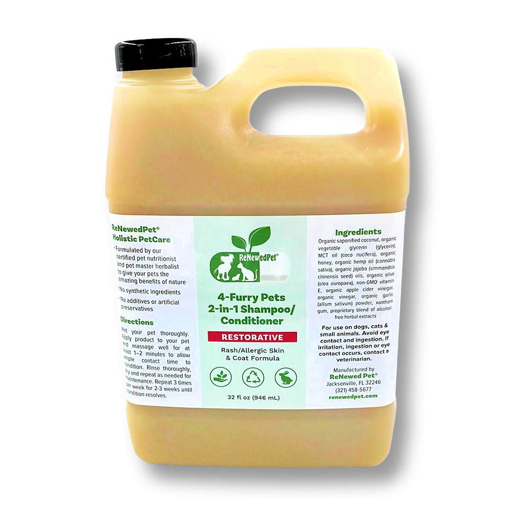 4 - FURRY PETS 2 - IN - 1 * RESTORATIVE SHAMPOO & CONDITIONER - 4 Furry Friends - ReNewedPet