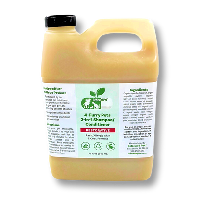 4 - FURRY PETS 2 - IN - 1 * RESTORATIVE SHAMPOO & CONDITIONER - 4 Furry Friends - ReNewedPet