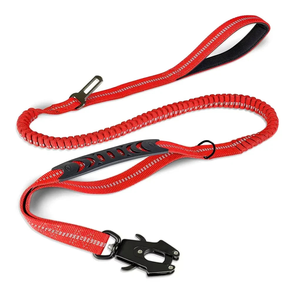 Tail Chasers Heavy Duty Dog Leash for Large Dogs in Red with Comfortable Grip and Strong Clip