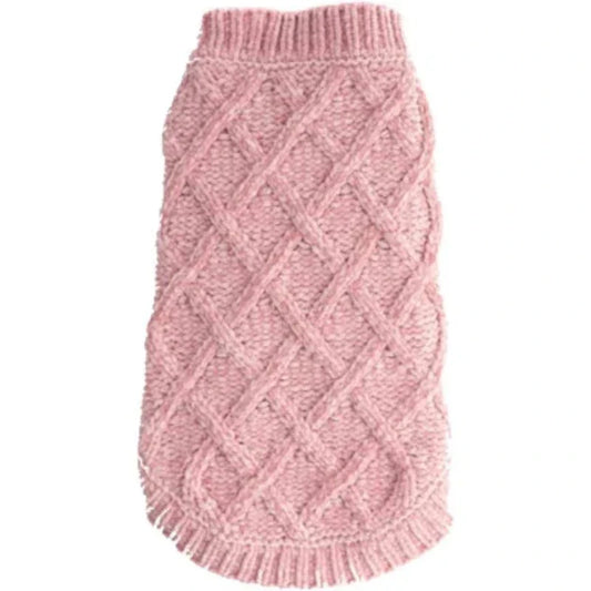 Chenille Pink Dog Sweater - Only size XS available