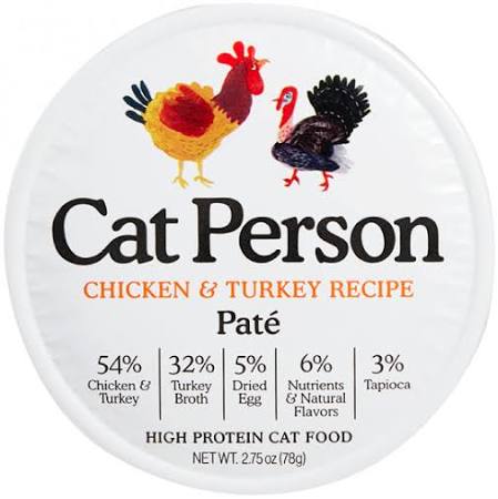 Cat Person Cat Pate Chicken & Turkey 2.75oz - Wet Cat Food Topper - The Family Pet
