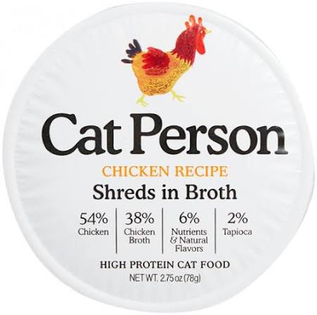 Cat Person Cat Shredded Chicken In Broth 2.75oz - Cat Person Cat Food - The Family Pet