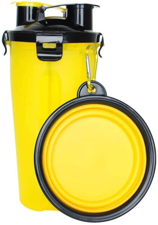 Purrfect Pet Kingdom Silicone Dog Bowl for Walks yellow Purrfect Pet Kingdom