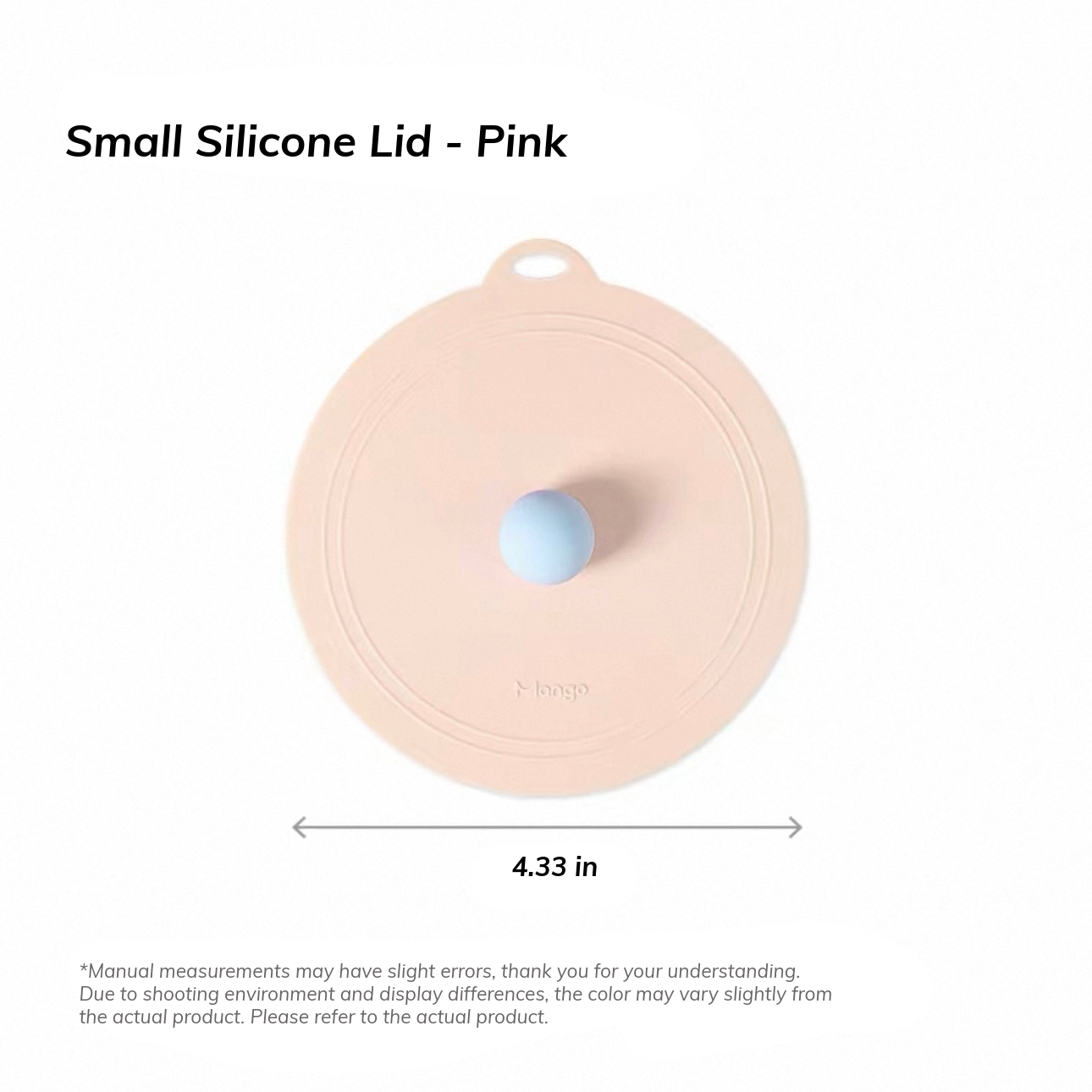 MangoPets pink silicone pet can cover with a blue knob for easy handling and storage