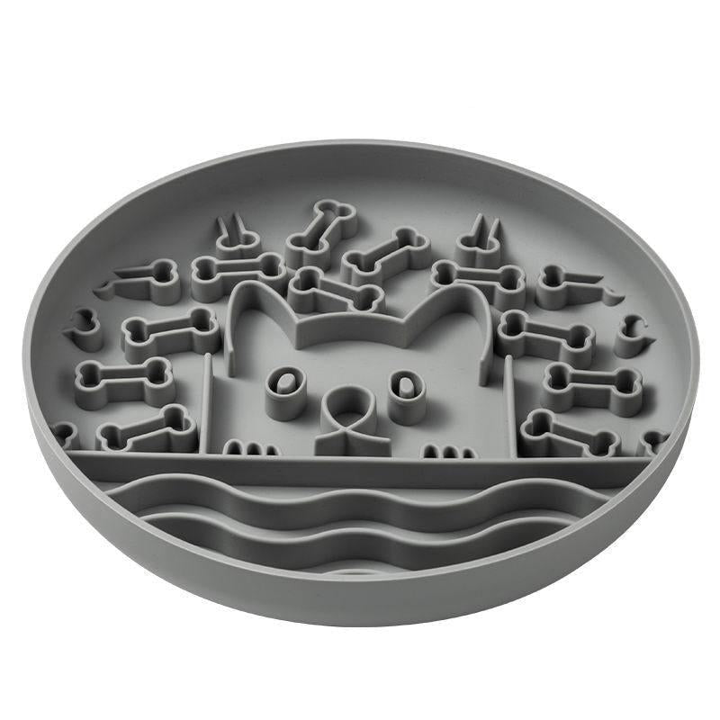 Silicone slow feeder for dogs with bone and cat designs for engaging mealtime fun