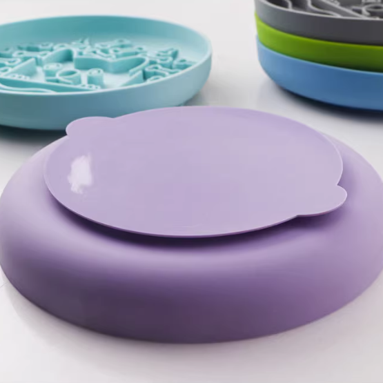 Purrfect Pet Kingdom silicone slow feeder for dogs in pastel colors, ideal for mealtime enrichment