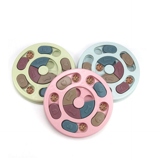 Purrfect Pet Kingdom colorful interactive slow feeder toy for dogs with puzzle compartments and treats