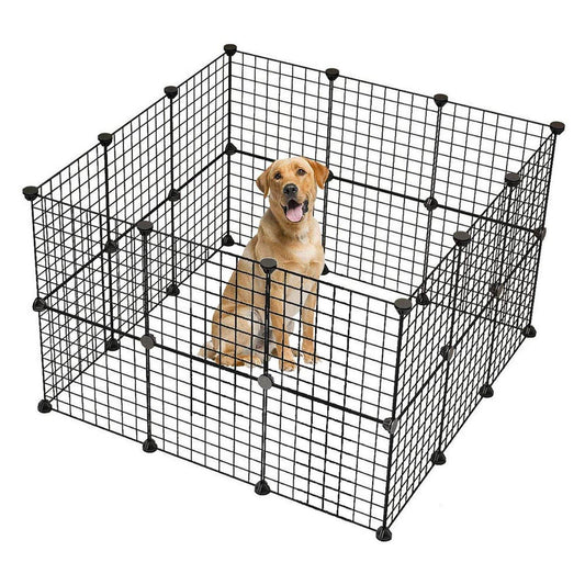 Purrfect Pet Kingdom Small Animal Playpen Portable Fence black Purrfect Pet Kingdom