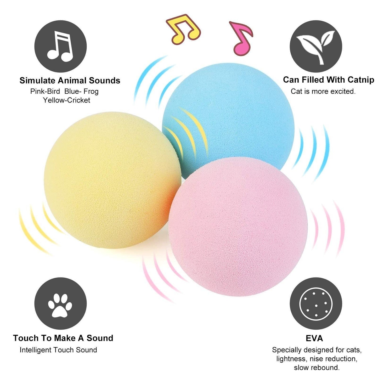 Smart Cat Toys Ball Catnip Cat Training Toy Pet Playing Ball Pet