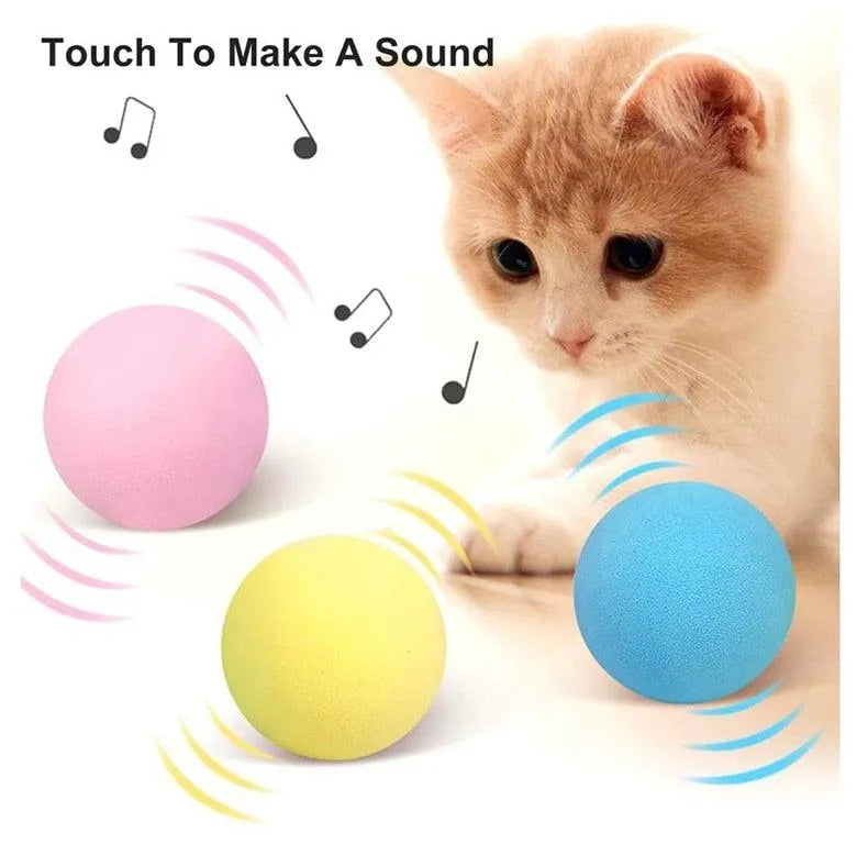 Stevvex Smart Cat Toys Interactive Ball in vibrant color, perfect for cat training and exercise, available in three sizes.