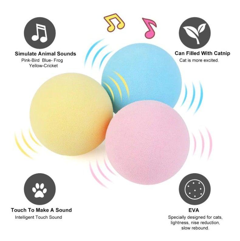 Smart Cat Toys Interactive Ball with Catnip Cat Training Squeaky