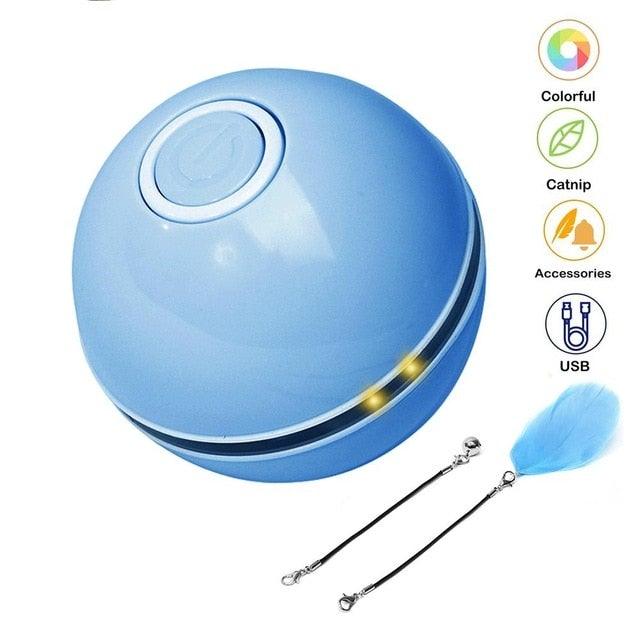 Smart Interactive Cat Toy Colorful LED Self Rotating Ball Bell