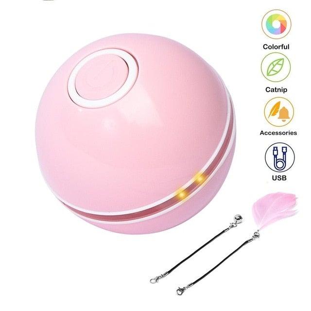 Smart Interactive Cat Toy Colorful LED Self Rotating Ball Bell