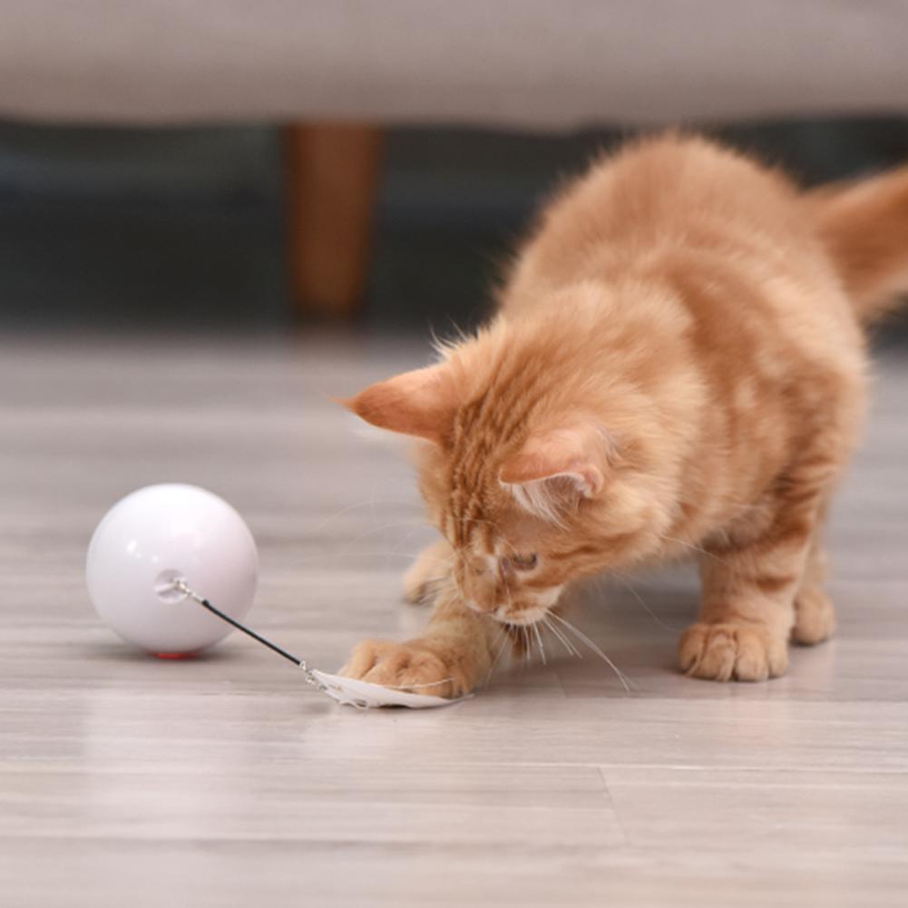 Smart Interactive Cat Toy Colorful LED Self Rotating Ball Bell