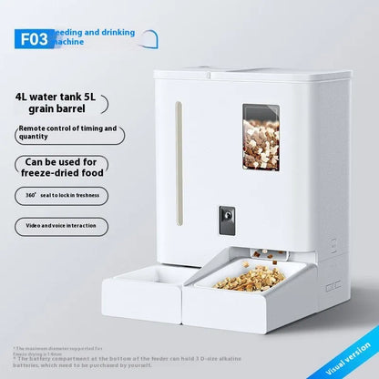Smart WiFi Pet Feeder by Purrfect Pet Kingdom, featuring an HD camera, 6L steel bowl, and interactive luxury design.