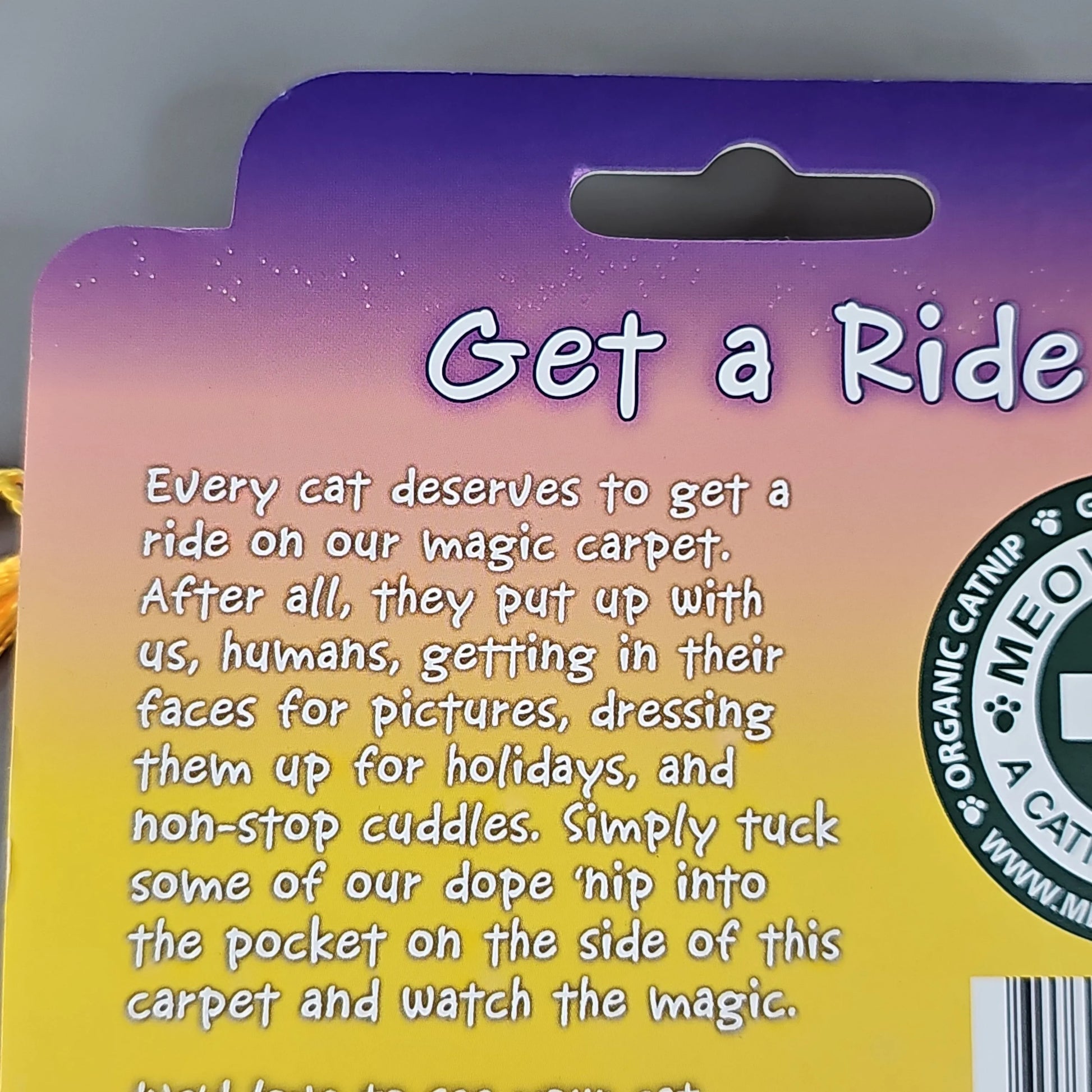 SMARTER PAW Meowijuana Organic Catnip Toy in vibrant colors, a fun Magic Carpet design by PayWut, perfect for playful cats.