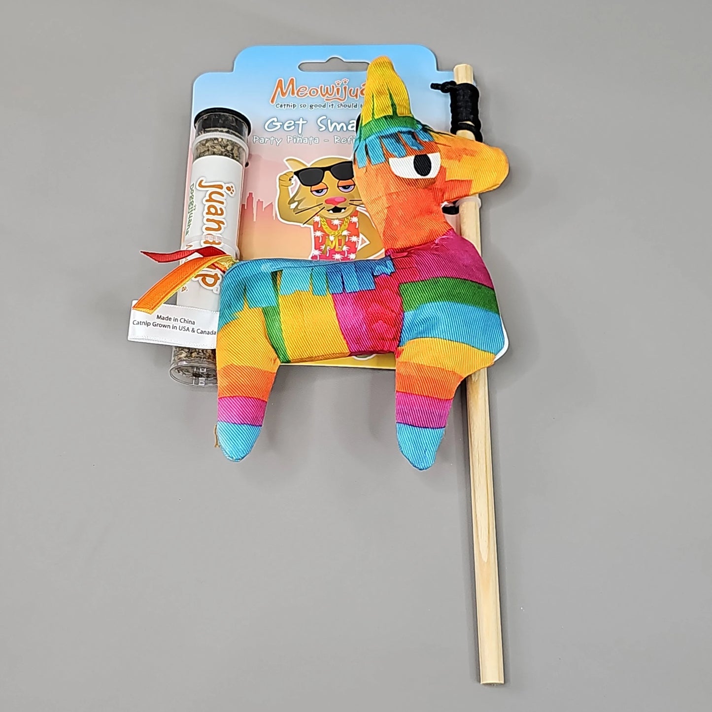 SMARTER PAW Meowijuana Organic Catnip Toy Get Smashed Llama Party Pinata by PayWut, colorful, fun cat toy for playful pets.