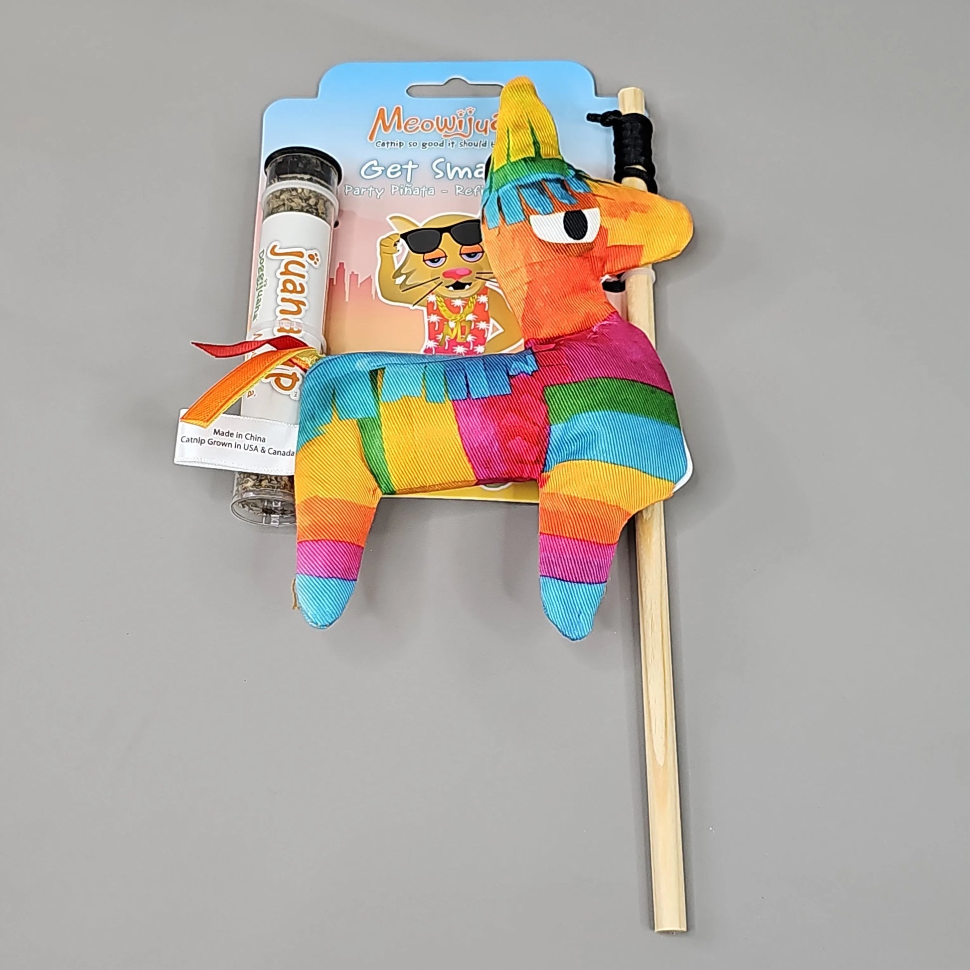 SMARTER PAW Meowijuana Organic Catnip Toy Get Smashed Llama Party Pinata by PayWut, colorful, fun cat toy for playful pets.