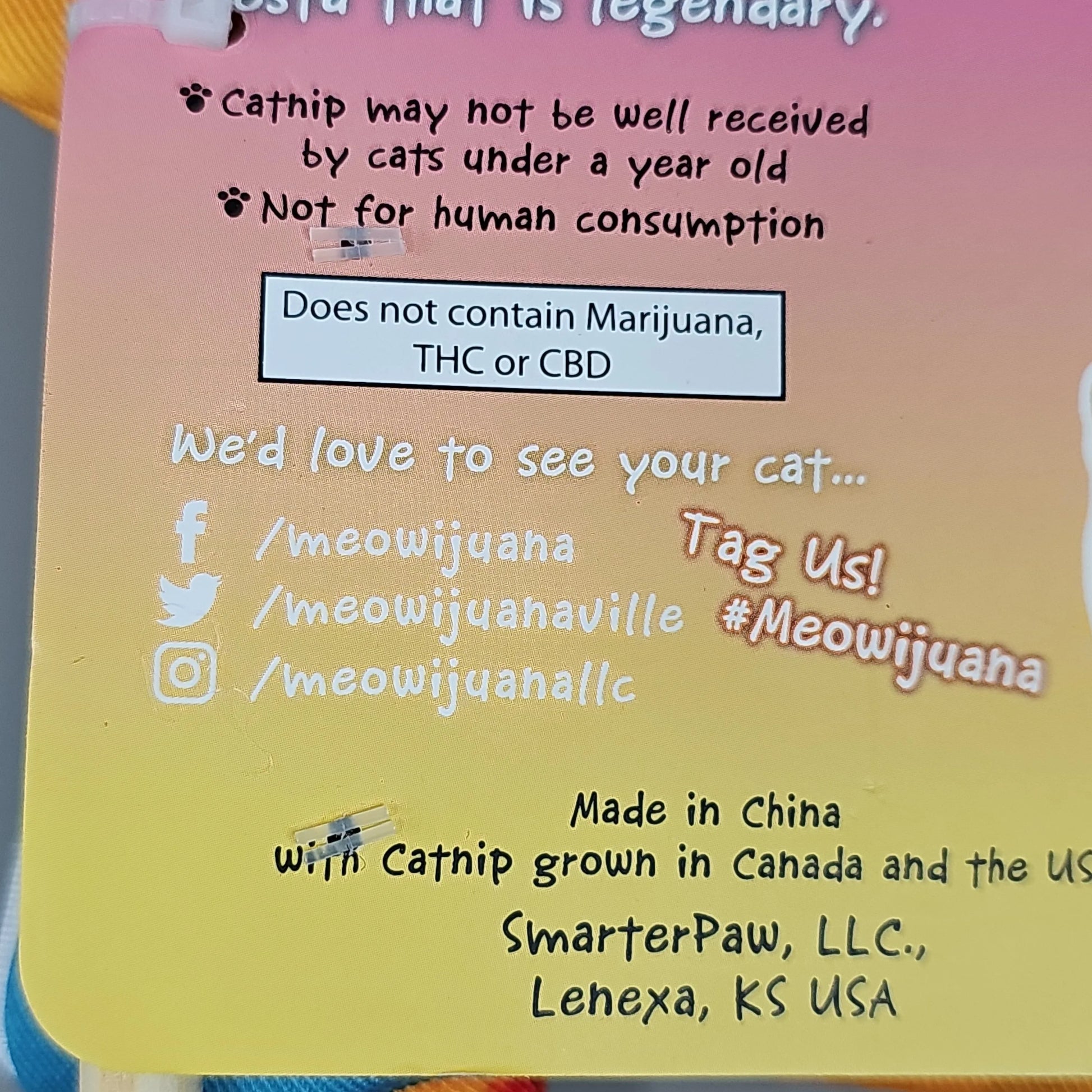 SMARTER PAW Meowijuana Organic Catnip Toy Get Smashed Llama Party Pinata by PayWut, colorful and fun cat toy for playful p...