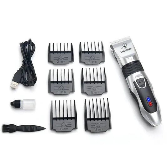 Purrfect Pet Kingdom Pet Styling Kit with precision clippers trimmer USB cord combs and cleaning brush