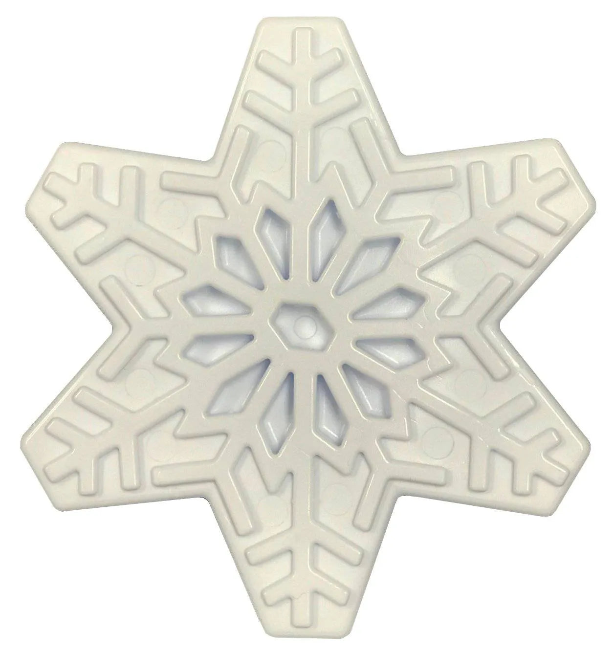 Snowflake Nylon Dog Chew Toy in white by SodaPup, perfect for aggressive chewers; durable and made in the USA.