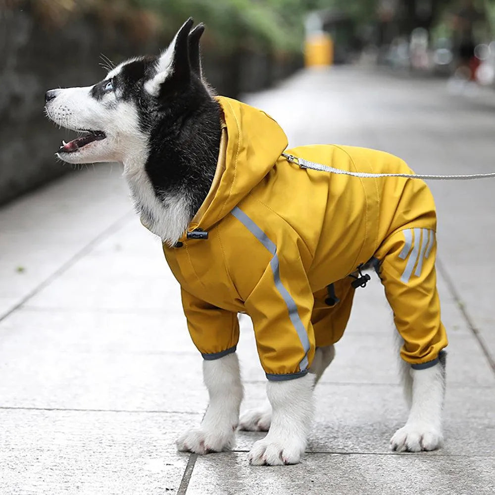 SnuggleTails - Dog Raincoat – Reflective Hooded Waterproof Pet Poncho - Pet Rain Coats