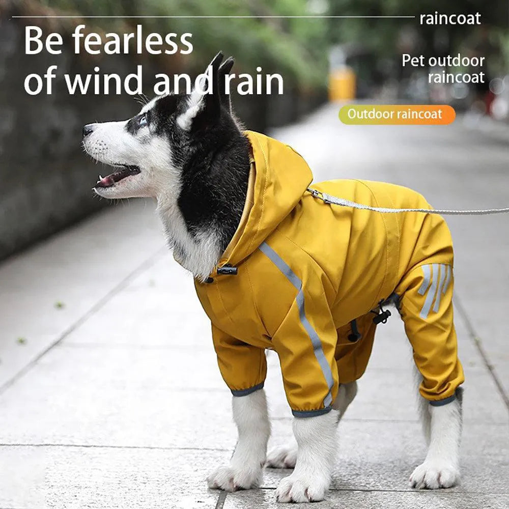 SnuggleTails - Dog Raincoat – Reflective Hooded Waterproof Pet Poncho - Pet Rain Coats