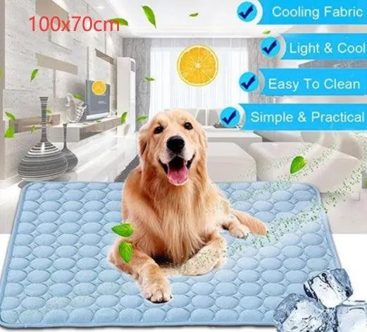 SnuggleTails - Ice Silk Dog Cat Cooling Mat - Cooling Beds