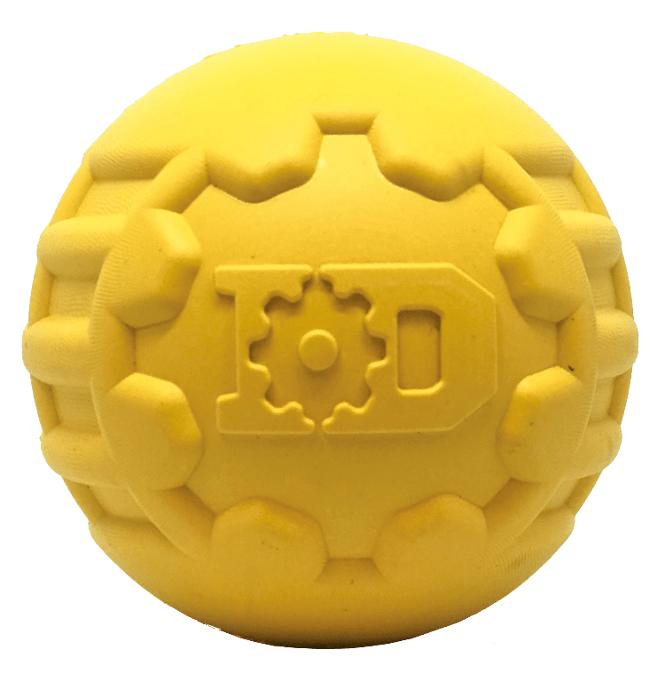 Industrial Dog Ball Rubber Chew Toy for Heavy Chewers | Yellow |