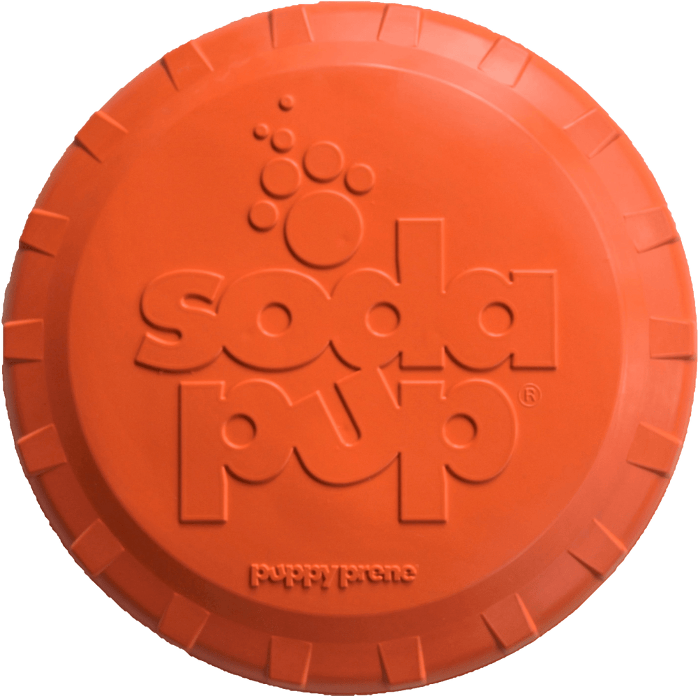 Bottle Top Flyer Durable Rubber Retrieving Frisbee - Orange