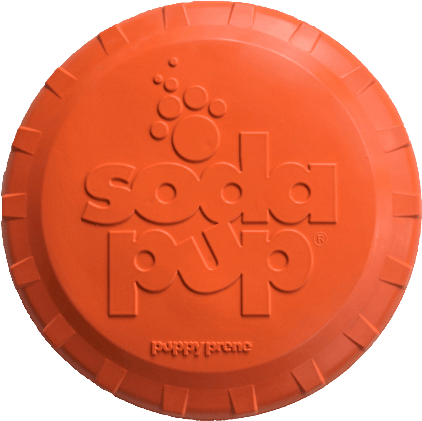 Dog Toy Rubber Frisbee Bottle Top Flyer Orange