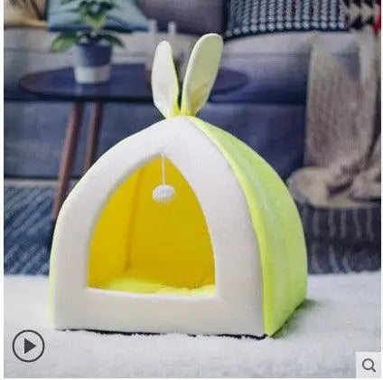 Purrfect Pet Kingdom Soft Cat and Dog Tent House Bed Xl Yellow Purrfect Pet Kingdom