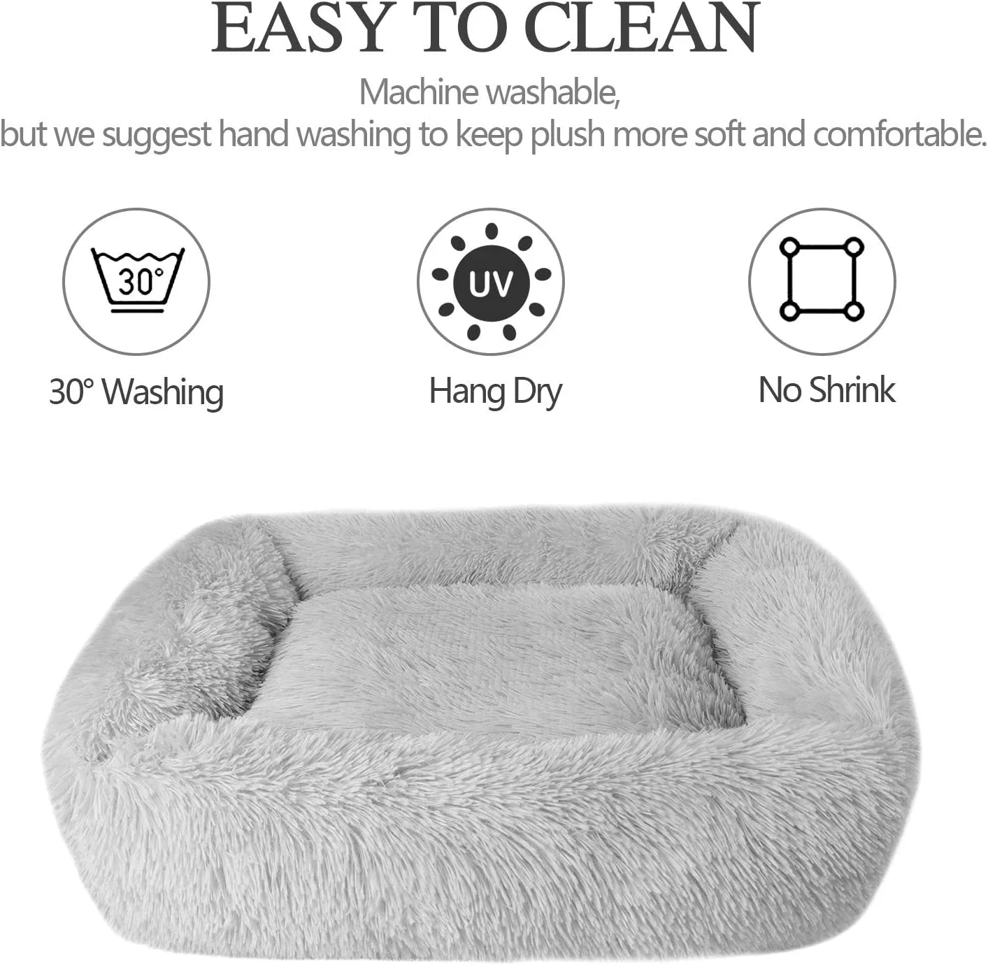 Soft cozy cat bed in gray fabric with plush cushioning for maximum comfort and easy cleaning