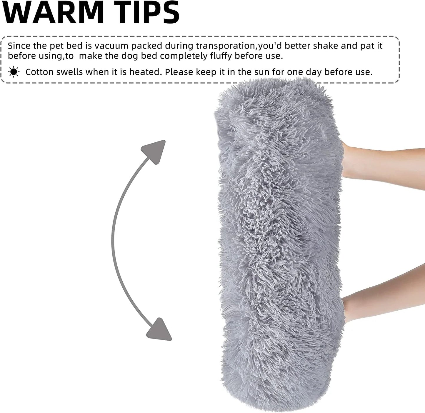 Soft cozy cat bed in gray with fluffy texture, perfect for providing warmth and comfort for your cat