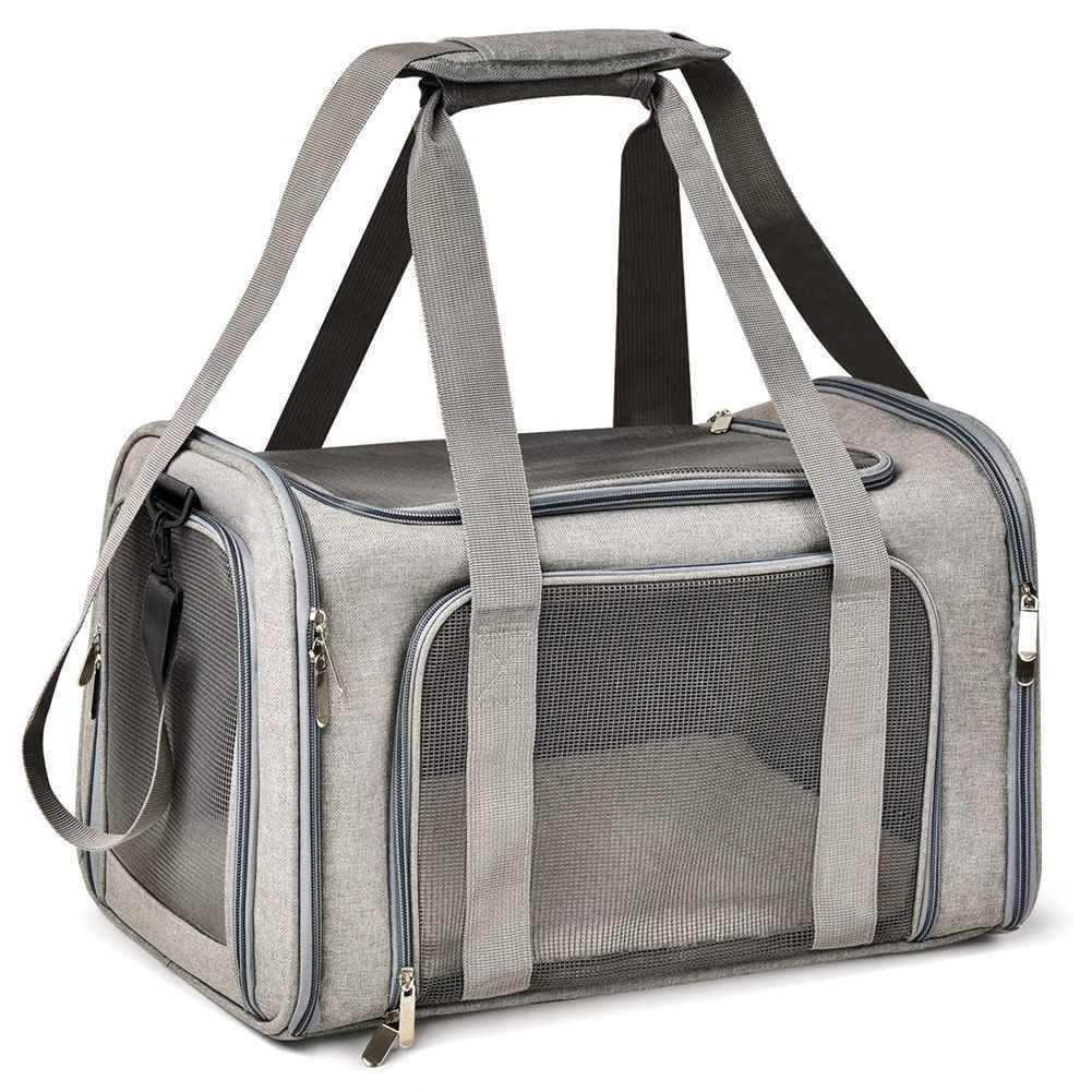 Purrfect Pet Kingdom Soft Sided Cat and Dog Carrier 45x28x28(cm) Black Purrfect Pet Kingdom