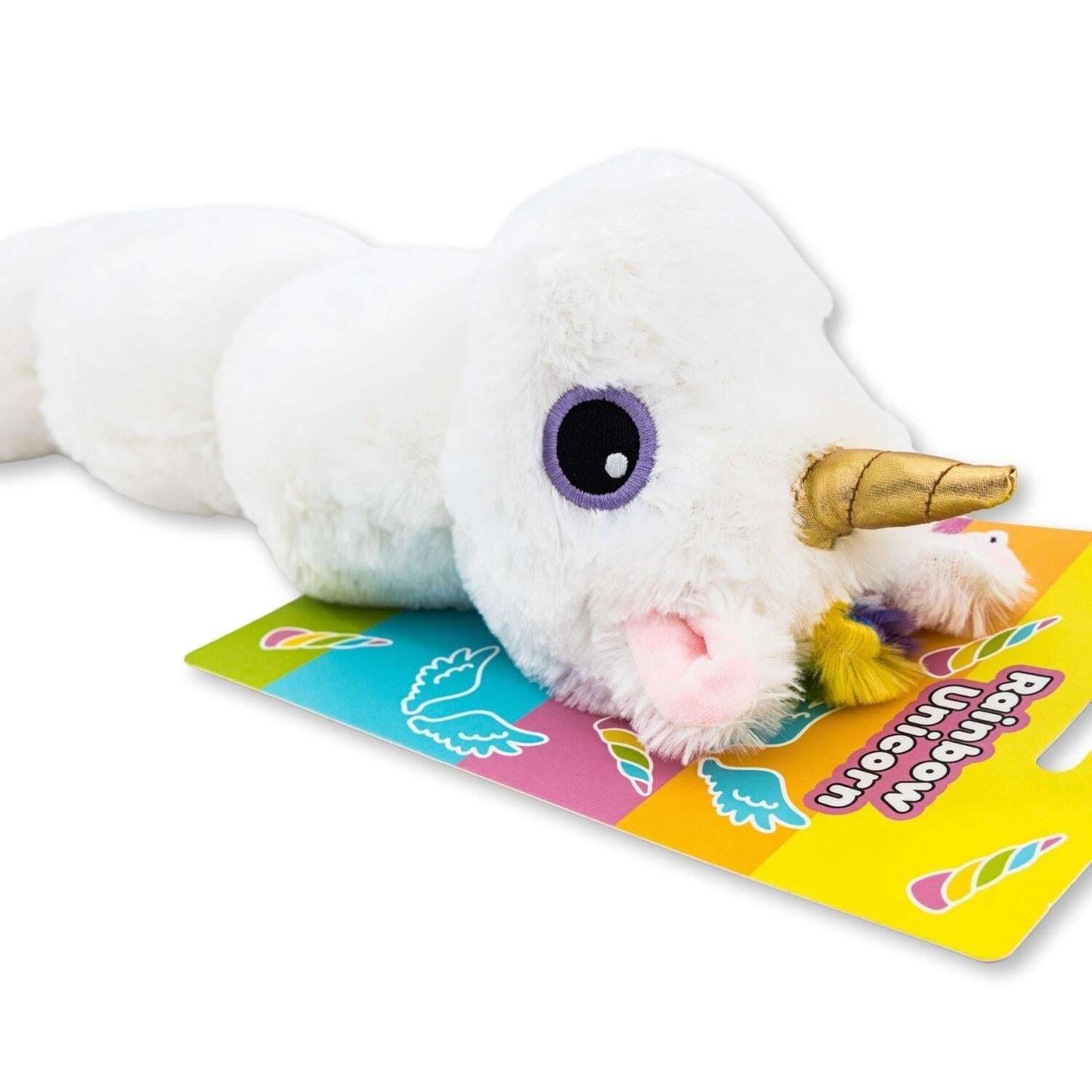 Soft unicorn dog chew toy from Purrfect Pet Kingdom with a colorful packaging and cute design