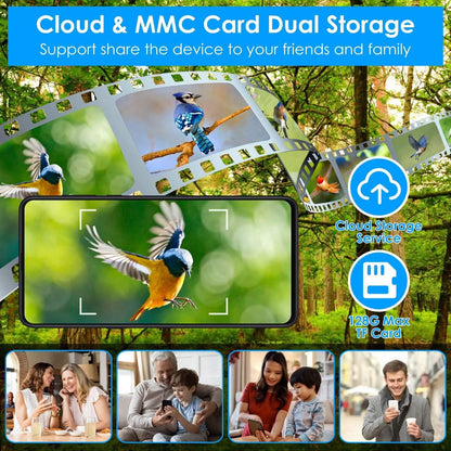 Solar Powered Smart Bird Feeder with PIR Motion AI Two-Way Audio