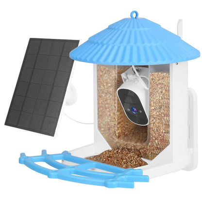 Solar Powered Smart Bird Feeder with PIR Motion AI Two-Way Audio