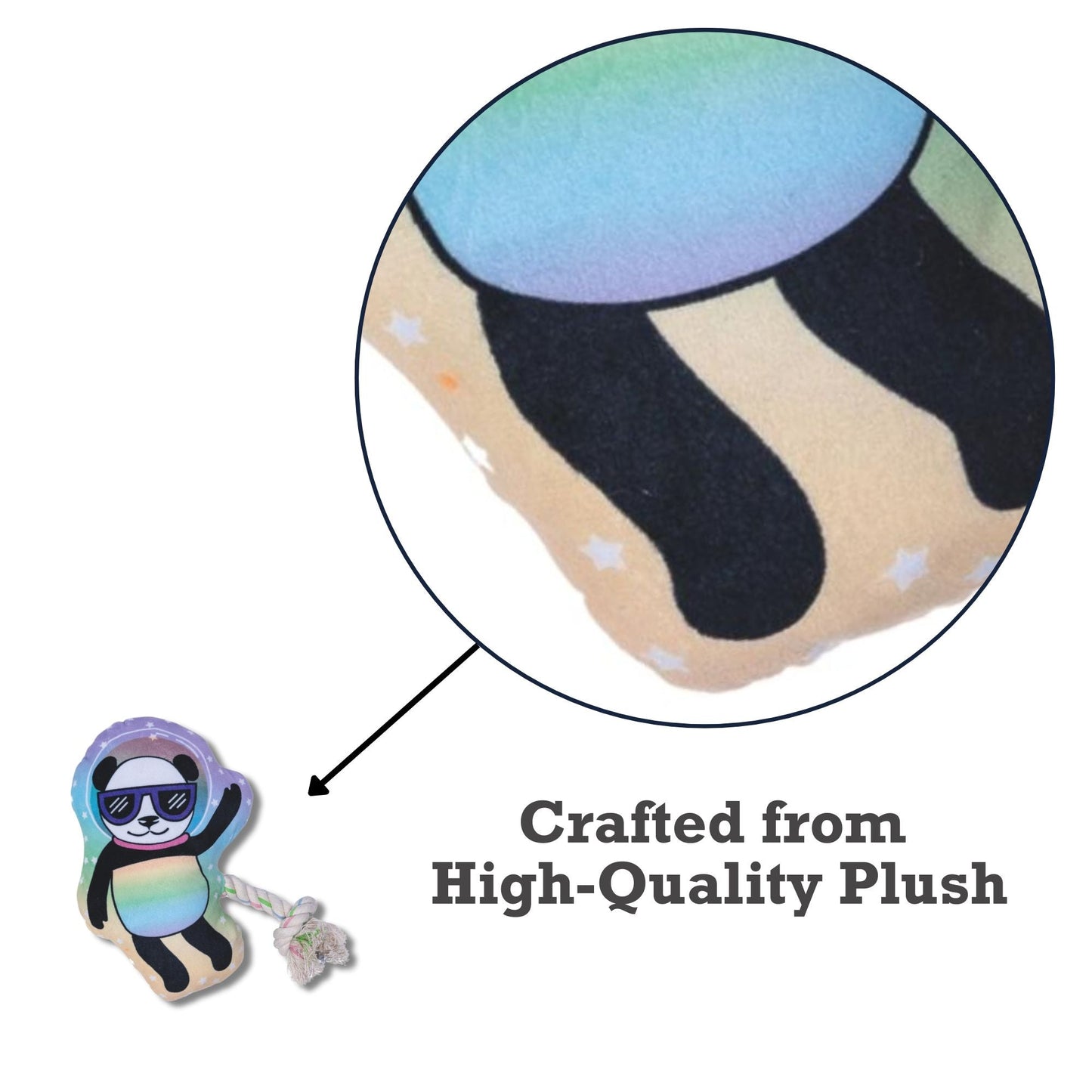 Dog Treats Space Panda Plush Toy with Squeaker Crinkle Paper - gallery product image for dog treats