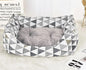 Purrfect Pet Kingdom spill-resistant cat bed with geometric pattern and plush gray cushion for cozy royal kitties
